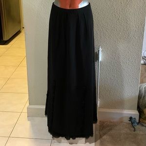 Ritsuko Shirahama Made in Japan Black Silk Maxi Skirt